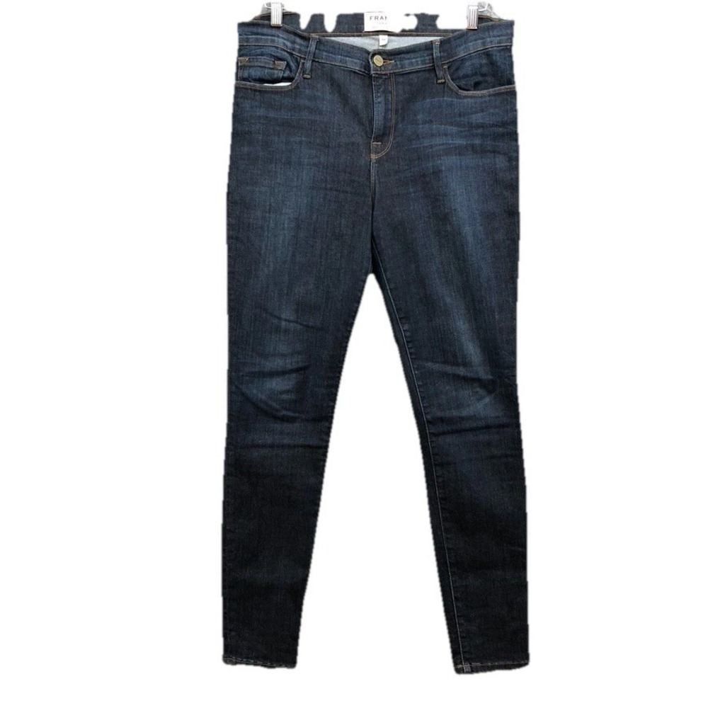 Frame Denim Le Skinny De Jeanne Jeans Womens 32 14 Blue Mid Rise Classic